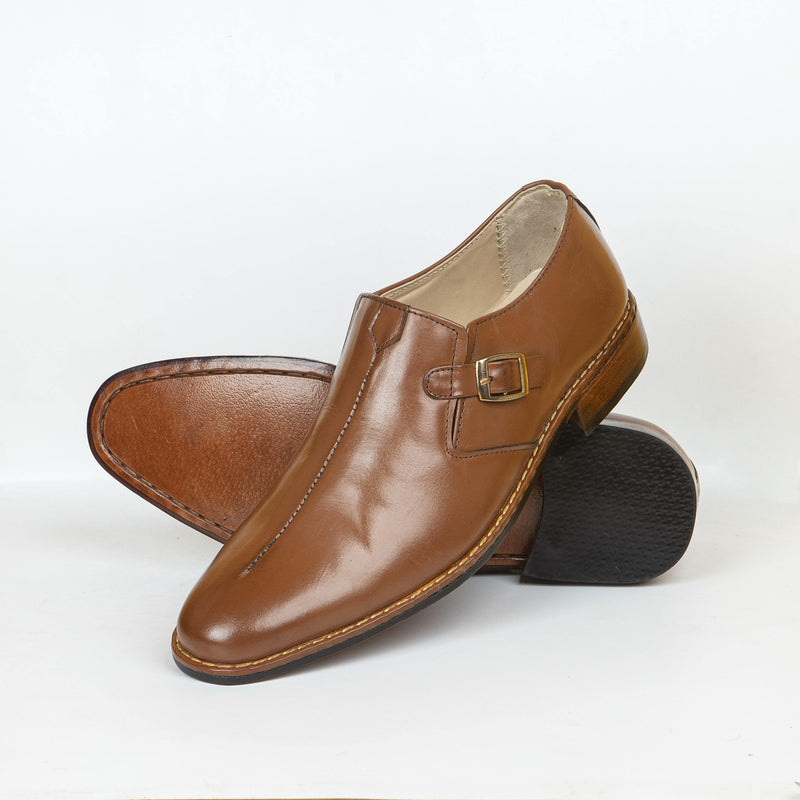 Brown Buckle Dress Shoes for Men