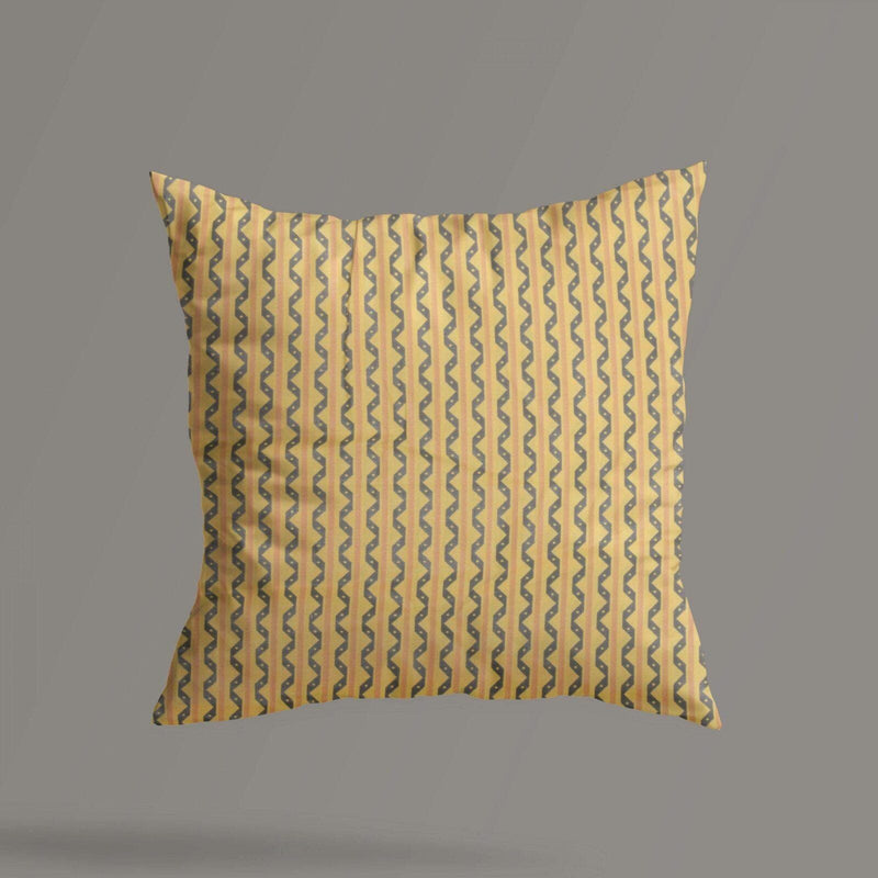 Yellow Cushion Cover Black Abstract Lines - Jango Mall