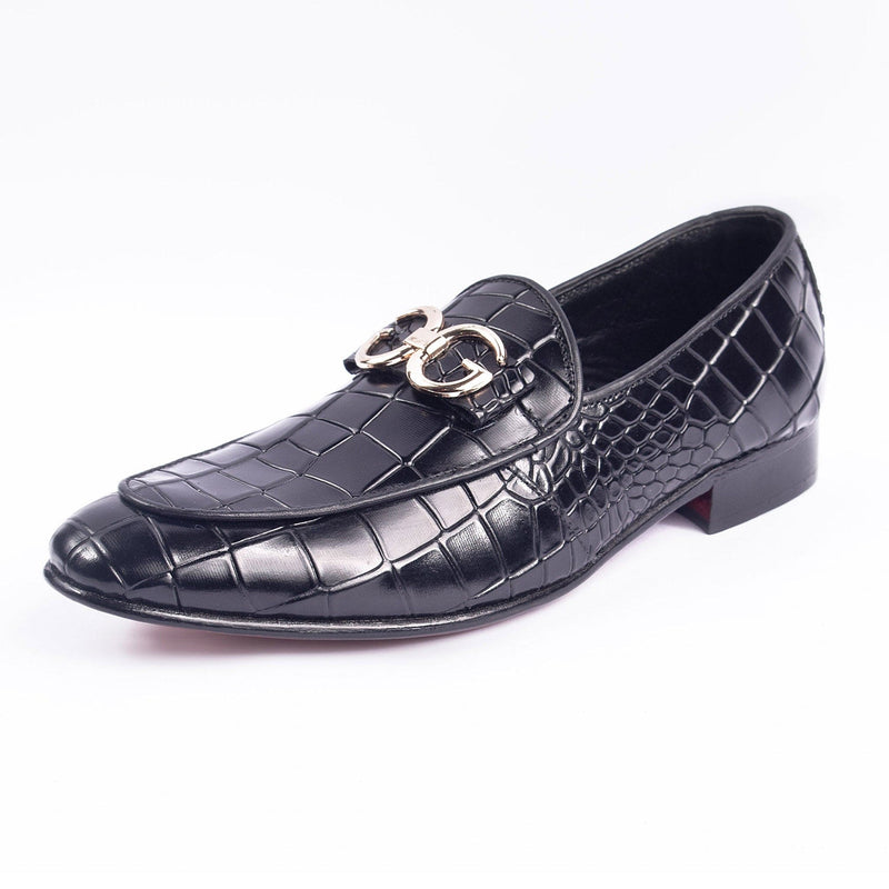 Seamless Pattern Leather Shoe Black