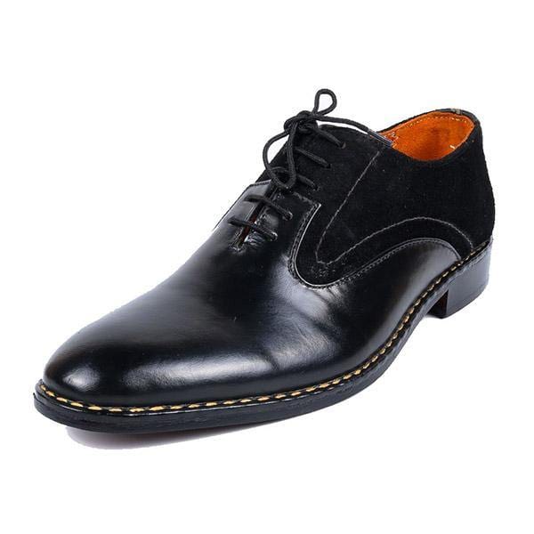 Dot Handmade Black Leather Formal Shoes