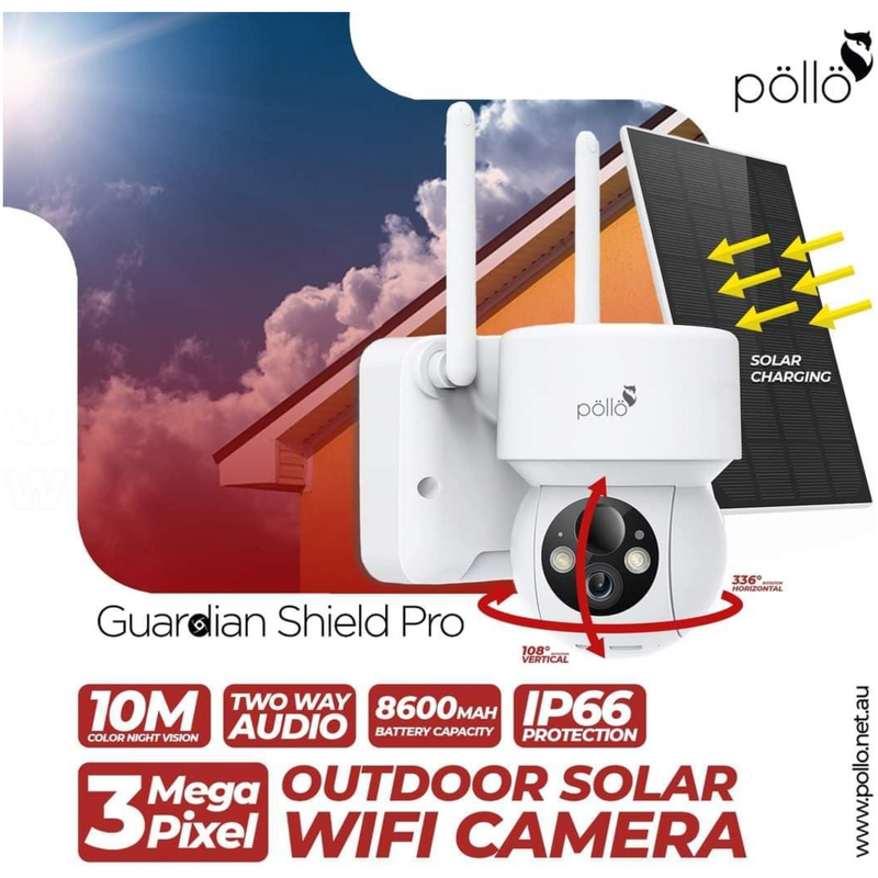 Pollo Pro Solar-Powered Smart Wi-Fi Security Camera PLC-HS204-TB ...