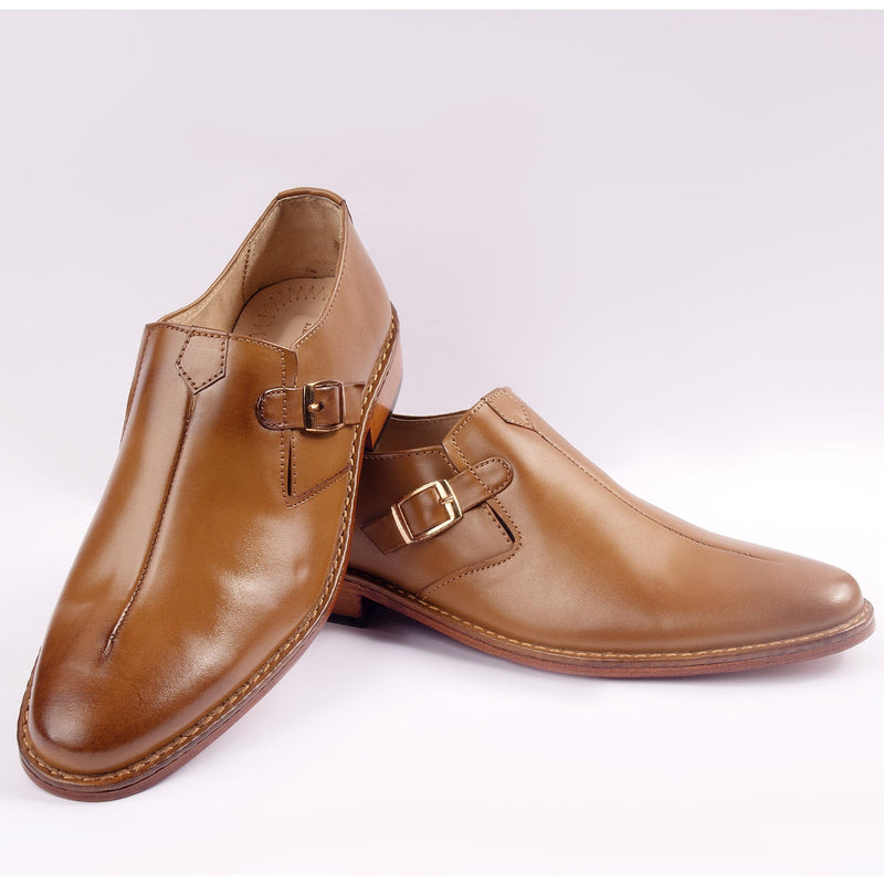 Brown Buckle Dress Shoes for Men