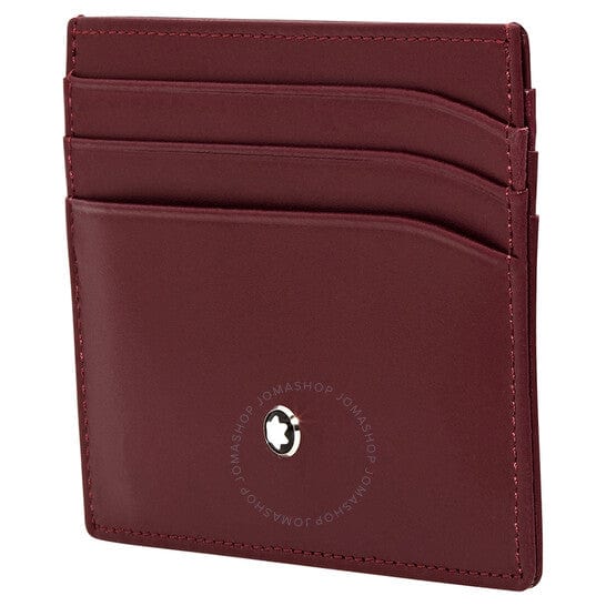Montblanc Leather Pocket Card Holder Burgundy Wallet 114558